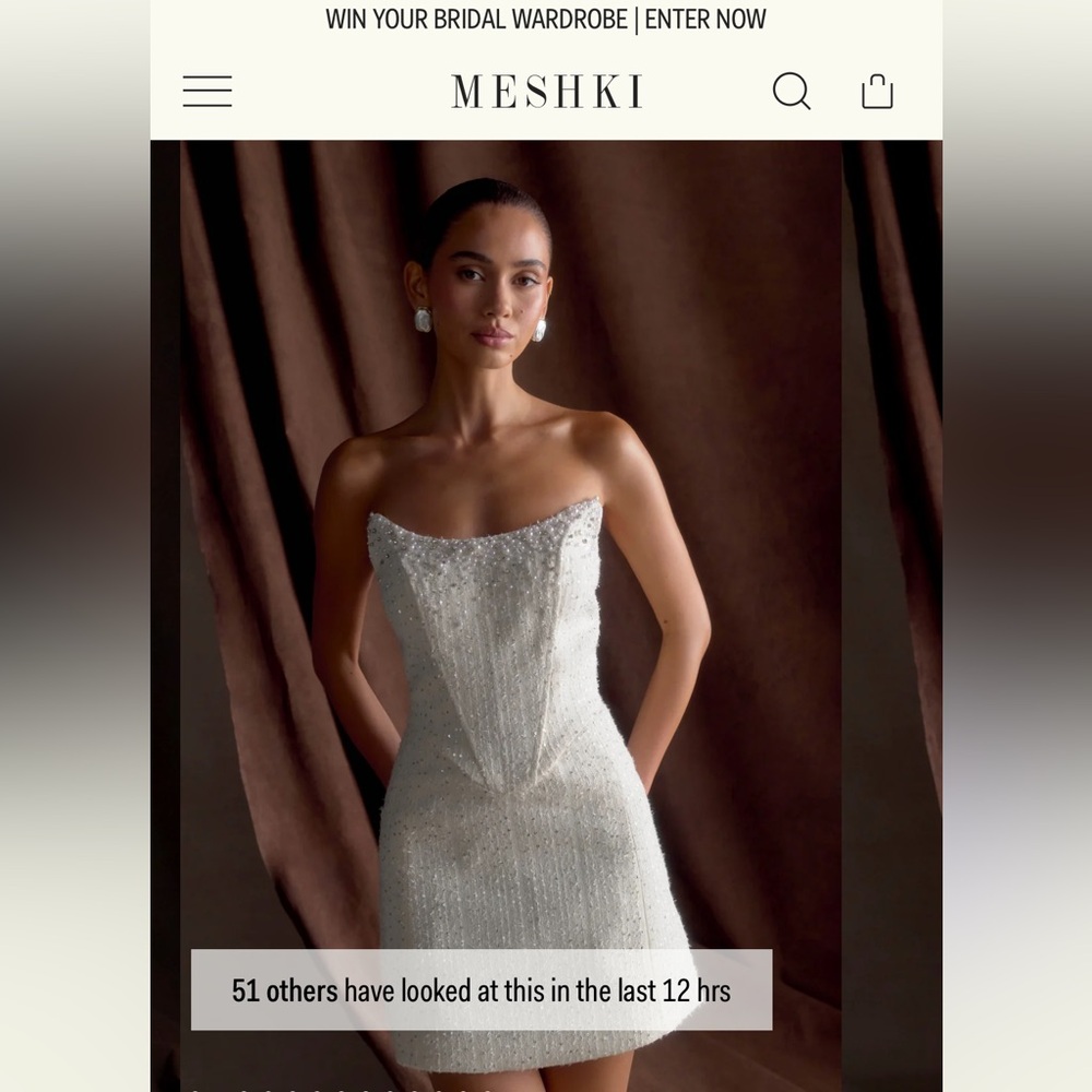 Meshki Strapless White Lorri Dress